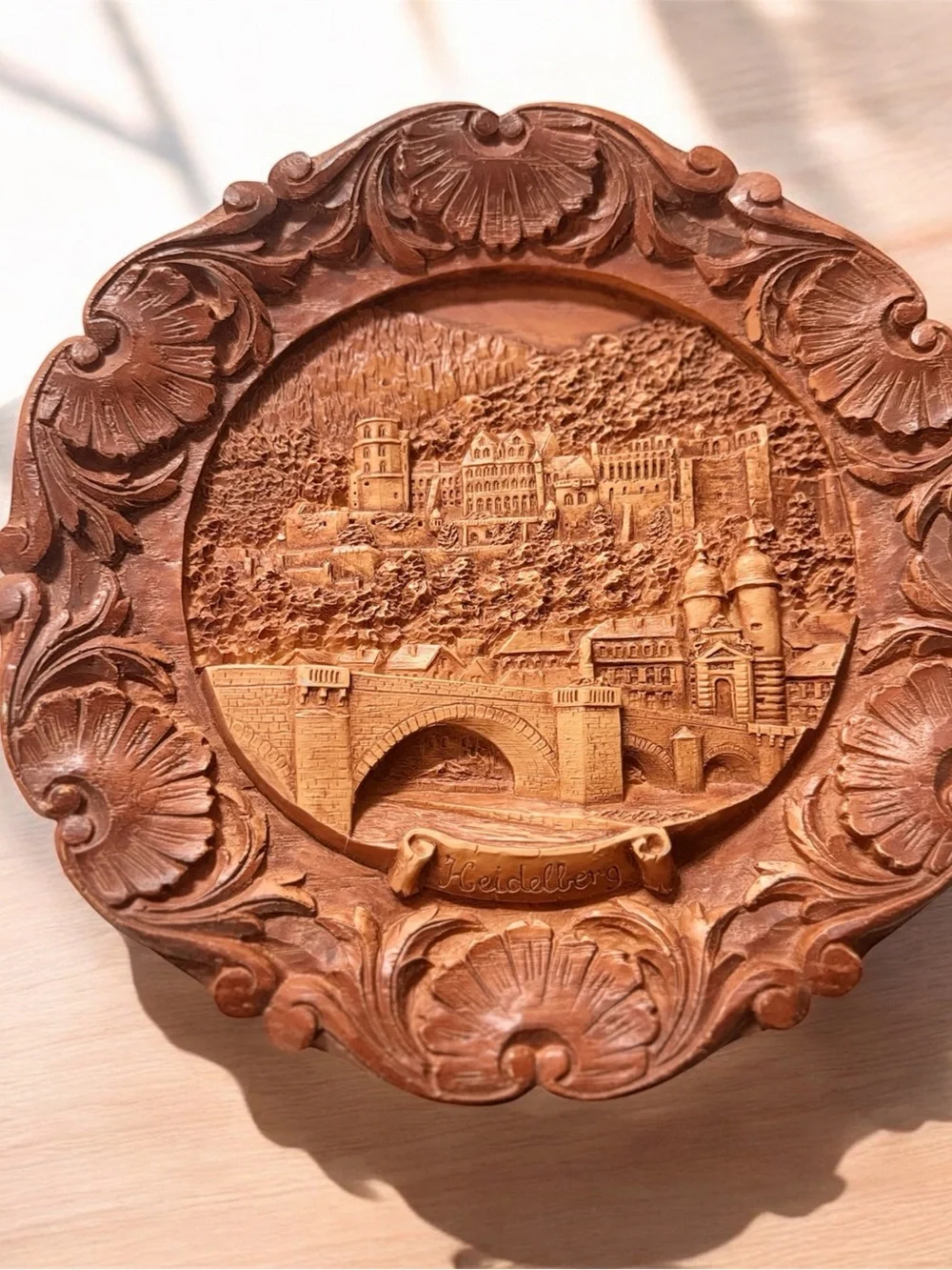 Vintage Heidelberg Germany 3D Relief Wall Plaque Castle Decor